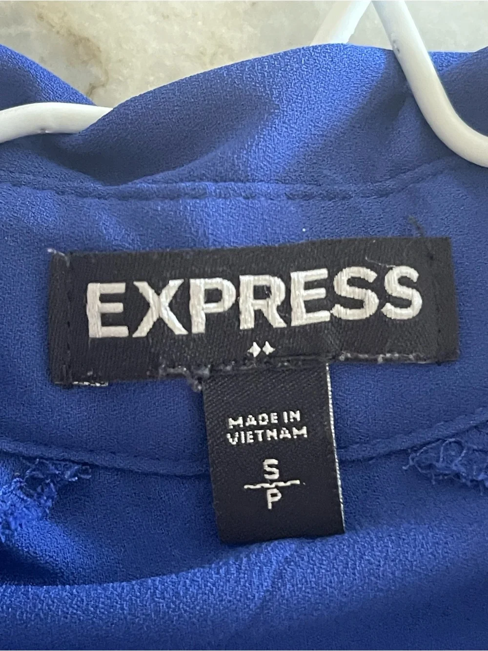 Express Sleeveless Button-Front Blouse in Cobalt Blue
